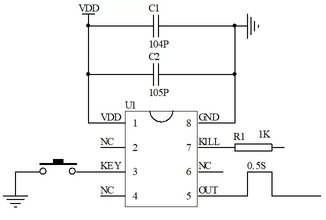 經典一鍵開關機電路SOP-8單按鍵長按1秒延時芯片國產復位芯片方案